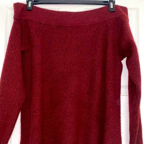 Lane Bryant Off the Shoulder Maroon Sweater - Picture 2 of 6